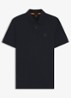 Slim-fit polo van stretchkatoen met logopatch - Donkerblauw