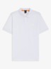 Slim-fit polo van stretchkatoen met logopatch - Wit