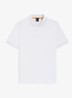 Slim-fit polo van stretchkatoen met logopatch - Wit
