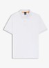 Slim-fit polo van stretchkatoen met logopatch - Wit