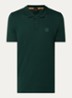 Slim-fit polo van stretchkatoen met logopatch - Donkergroen