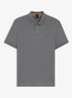 Slim-fit polo van stretchkatoen met logopatch - Middengrijs