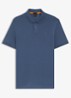 Slim-fit polo van stretchkatoen met logopatch - Blauw
