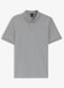 Slim-fit polo van stretchkatoen met logopatch - Zilver