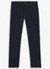 Slim-fit satijnen chino van stretchkatoen - Donkerblauw
