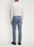 Slim-fit satijnen chino van stretchkatoen - Medium Blue-424 / Blauw