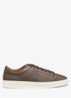 Sneaker van leer met logo - Donkerbruin