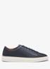 Sneaker van leer met logo - Donkerblauw