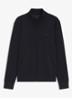 Sweatshirt van stretchkatoen met rits en logoprint - Donkerblauw
