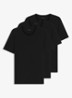 T-shirt met ronde hals in 3-pack - Zwart