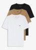 T-shirt met ronde hals in 3-pack - Camel