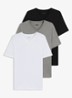 T-shirt met V-hals in 3-pack - Grijsmele