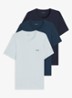 T-shirt van katoen in 3-pack - Zwart