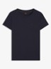 T-shirt van katoenen jersey met logodetail - Dark Blue-408 / Blauw