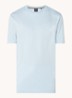 T-shirt van katoenen jersey met logodetail - Aquablauw