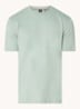 T-shirt van katoenen jersey met logodetail - Lindegroen
