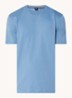 T-shirt van katoenen jersey met logodetail - Staalblauw