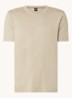 T-shirt van katoenen jersey met logodetail - Beige