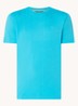 T-shirt van katoenen jersey met logodetail - Turquoise