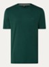 T-shirt van katoenen jersey met logodetail - Donkergroen