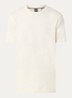 T-shirt van katoenen jersey met logodetail - Vanillegeel