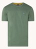 T-shirt van katoenen jersey met logopatch - Olijfgroen