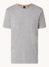 T-shirt van katoenen jersey met logopatch - Grijsmele