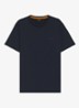 T-shirt van slubkatoen met logodetail - Donkerblauw