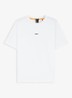 T-shirt van stretchkatoen met contrastlogo - White-100 / Wit