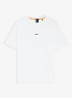 T-shirt van stretchkatoen met contrastlogo - White-100 / Wit