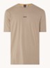 T-shirt van stretchkatoen met contrastlogo - Open Brown-246 / Bruin