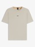 T-shirt van stretchkatoen met contrastlogo - Light Beige-271 / Beige