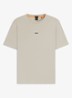 T-shirt van stretchkatoen met contrastlogo - Light Beige-271 / Beige