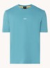 T-shirt van stretchkatoen met contrastlogo - Open Blue-486 / Blauw