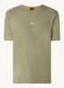 T-shirt van stretchkatoen met contrastlogo - Open Green-349 / Groen