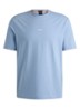 T-shirt van stretchkatoen met contrastlogo - Open Blue-470 / Blauw