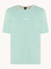 T-shirt van stretchkatoen met contrastlogo - Light/Pastel Green-339 / Groen