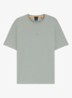T-shirt van stretchkatoen met contrastlogo - Open Green-351 / Groen