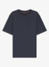 T-shirt van stretchkatoen met contrastlogo - Dark Blue-406 / Blauw