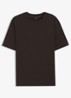 T-shirt van stretchkatoen met contrastlogo - Dark Brown-207 / Bruin