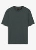 T-shirt van stretchkatoen met contrastlogo - Open Green-377 / Groen