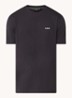 T-shirt van stretchkatoen met logodetail - Charcoal-016 / Grijs