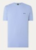 T-shirt van stretchkatoen met logodetail - Lichtblauw