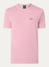 T-shirt van stretchkatoen met logodetail - Open Pink-696 / Roze