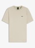 T-shirt van stretchkatoen met logodetail - Light Beige-275 / Beige