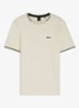 Taul T-shirt met logo en stretch - Parelmoer