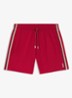 Zwemshort met kenmerkende streep en logo - Medium Red-614 / Rood