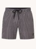 Zwemshort met microprint en logopatch - Black-001 / Zwart