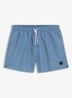 Zwemshort met microprint en logopatch - Light/Pastel Blue-458 / Blauw