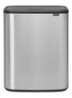 Bo Touch Bin  duo prullenbak met deksel  2 x 30 liter - Zilver